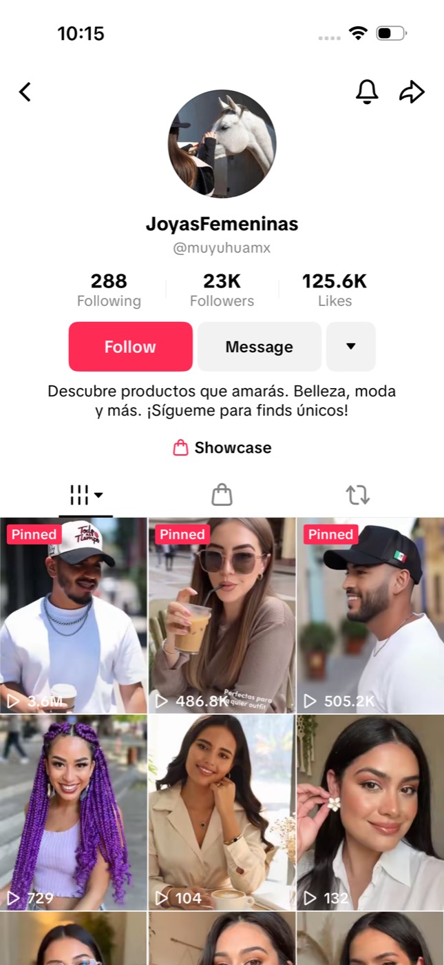 JoyasFemeninas：2.3 万粉、12.6 万赞